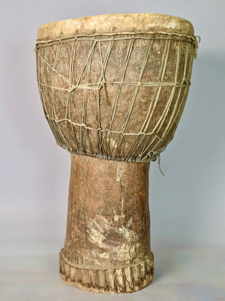 Vintage Extraordinarily Large African Djembe Drum - Mali - Niger Bend