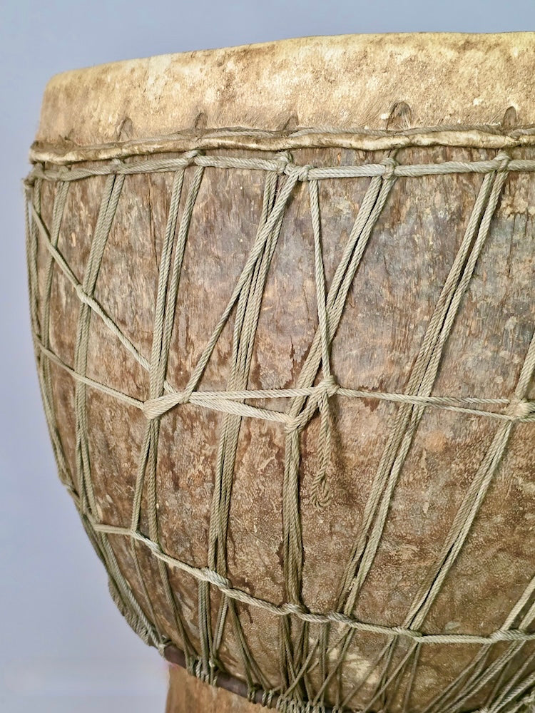 Vintage Extraordinarily Large African Djembe Drum - Mali - Niger Bend
