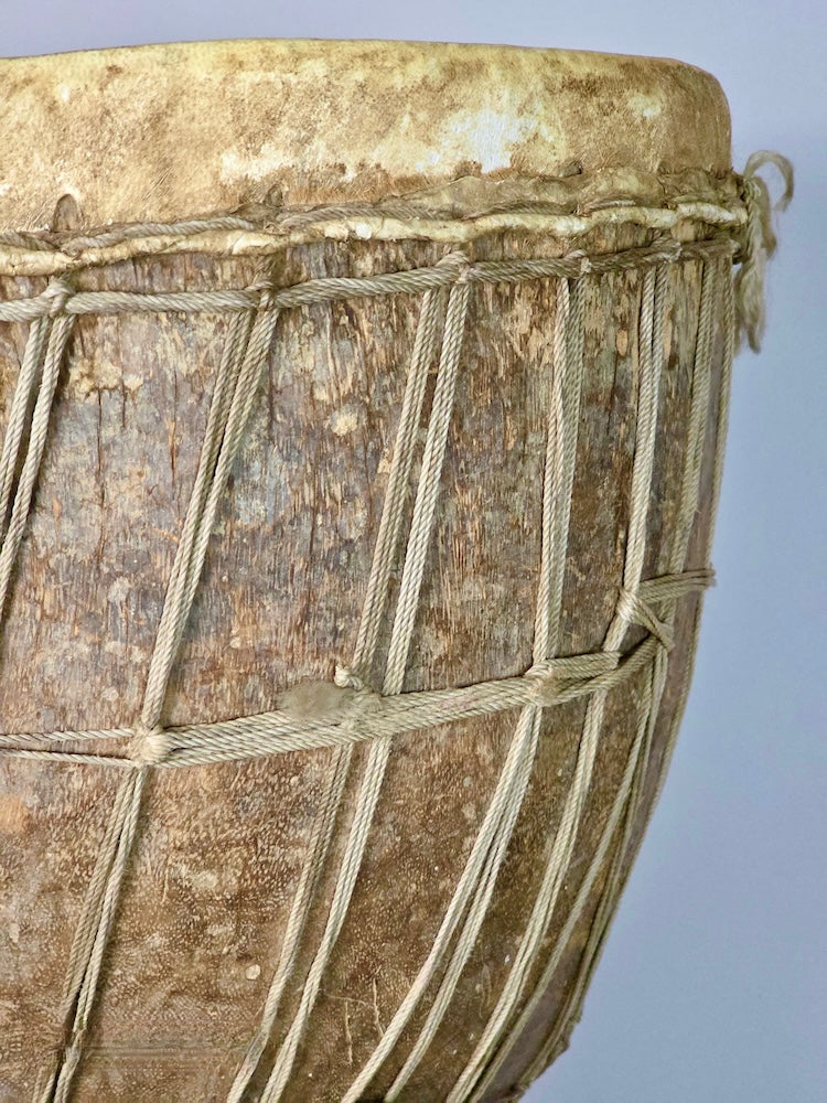 Vintage Extraordinarily Large African Djembe Drum - Mali - Niger Bend