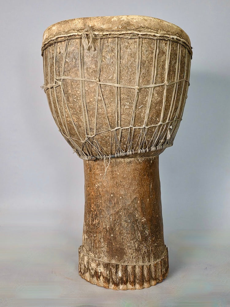 Vintage Extraordinarily Large African Djembe Drum - Mali - Niger Bend