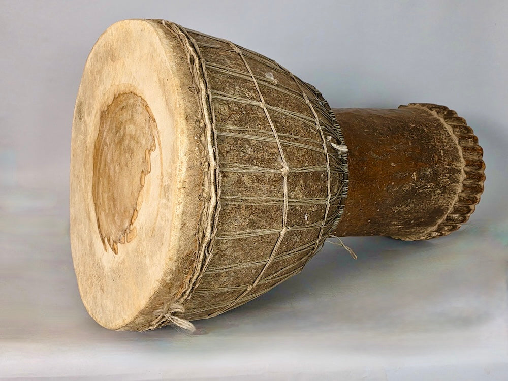 Vintage Extraordinarily Large African Djembe Drum - Mali - Niger Bend