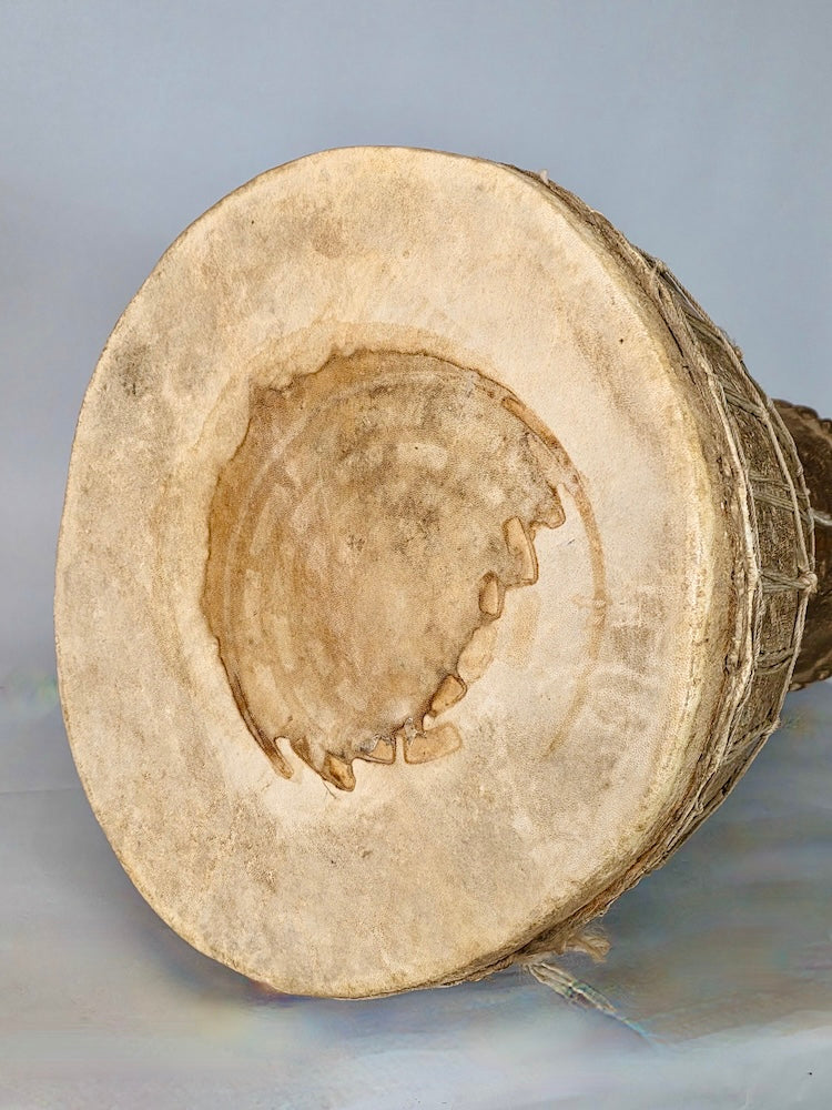 Vintage Extraordinarily Large African Djembe Drum - Mali - Niger Bend