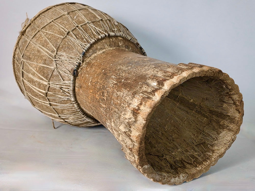 Vintage Extraordinarily Large African Djembe Drum - Mali - Niger Bend
