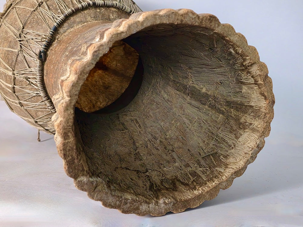Vintage Extraordinarily Large African Djembe Drum - Mali - Niger Bend