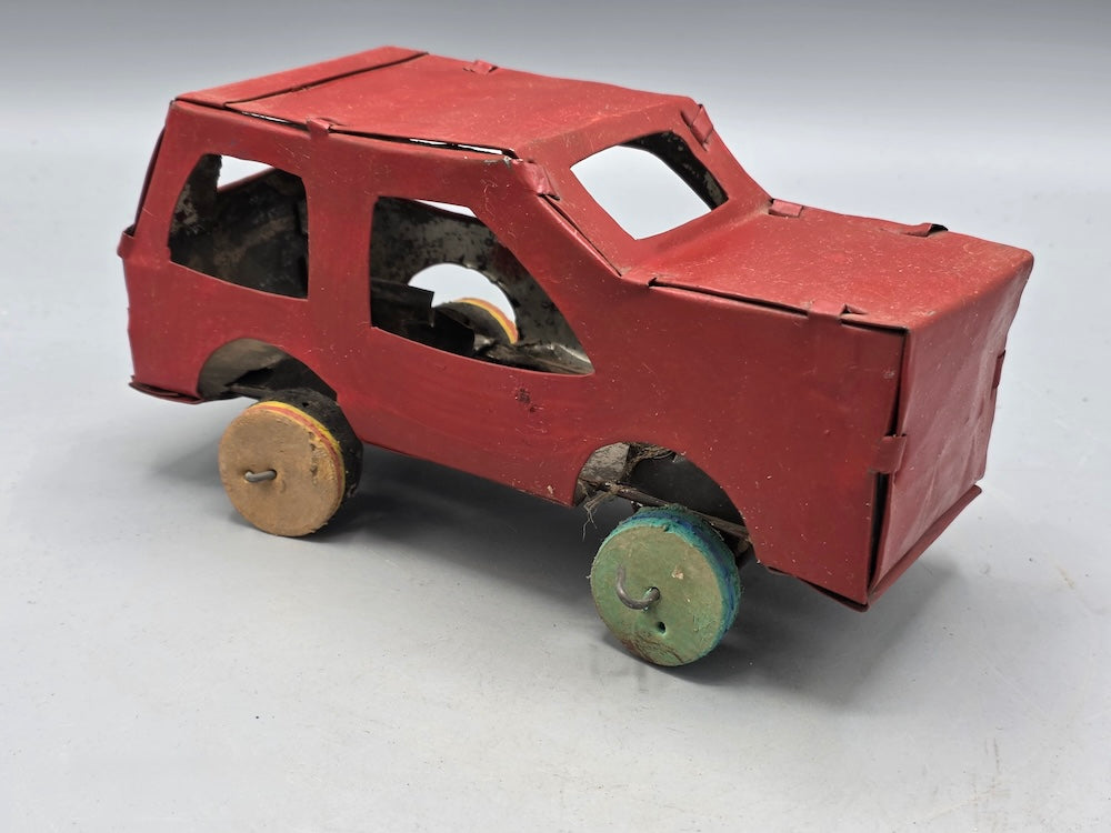 African Recycled Metal Can Red Painted Toy Car - Burkina Faso
