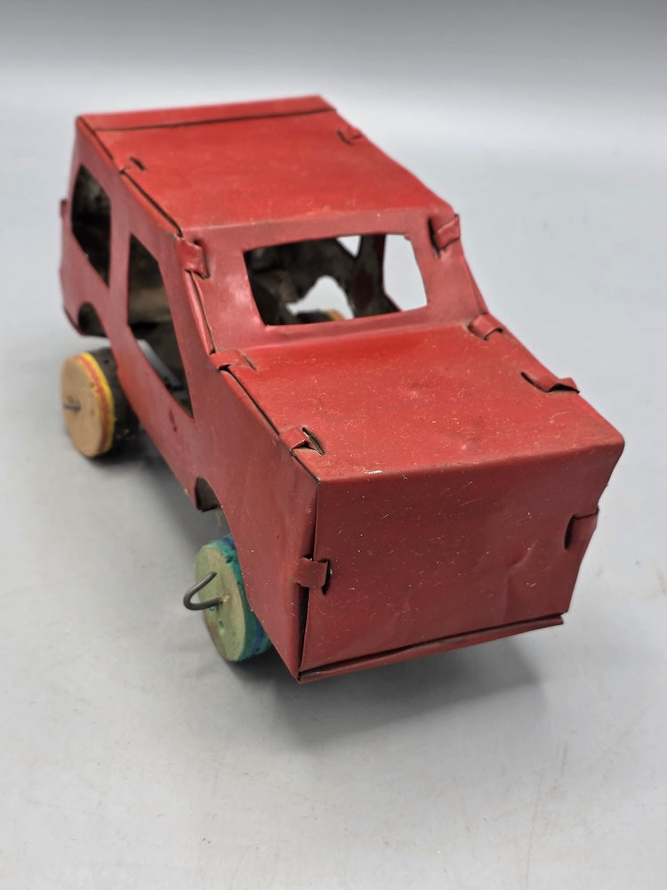 African Recycled Metal Can Red Painted Toy Car - Burkina Faso