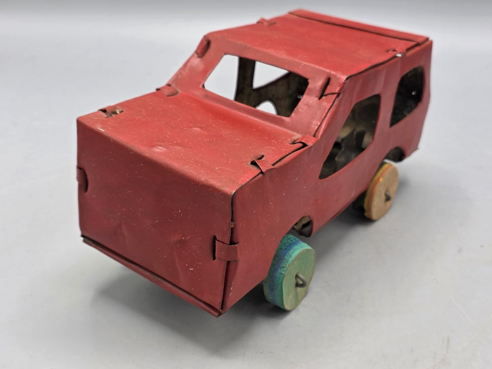 African Recycled Metal Can Red Painted Toy Car - Burkina Faso