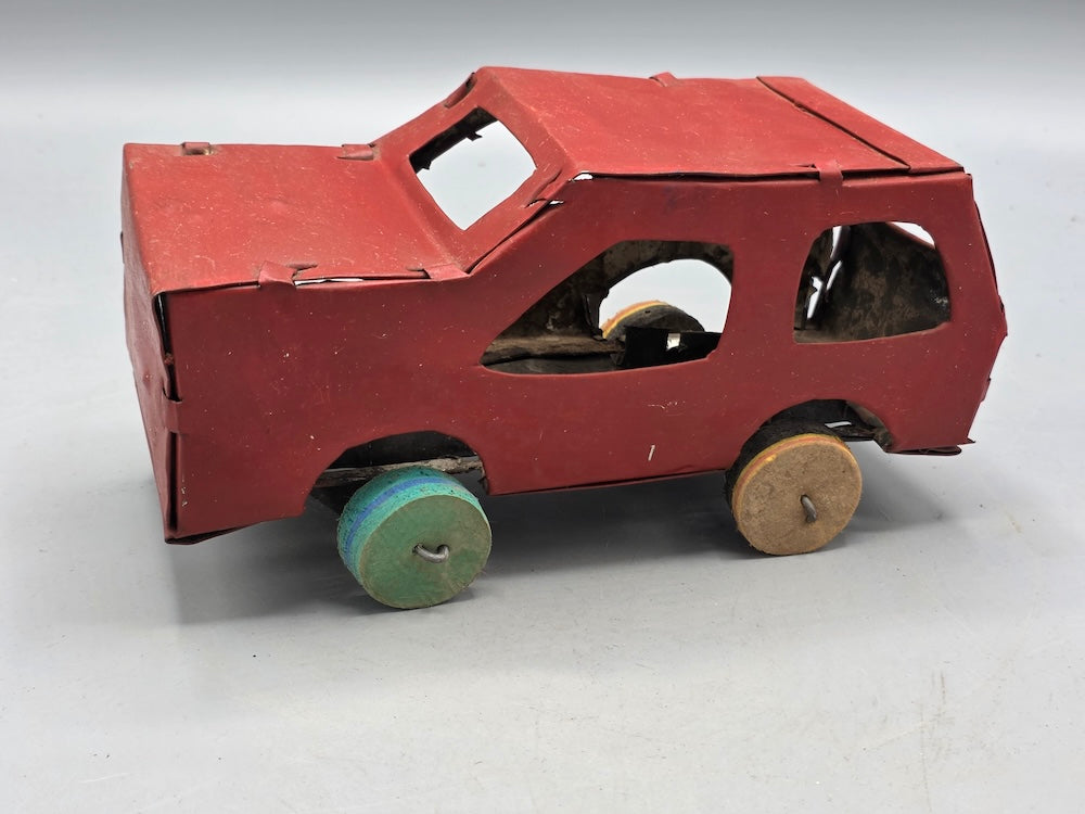 African Recycled Metal Can Red Painted Toy Car - Burkina Faso