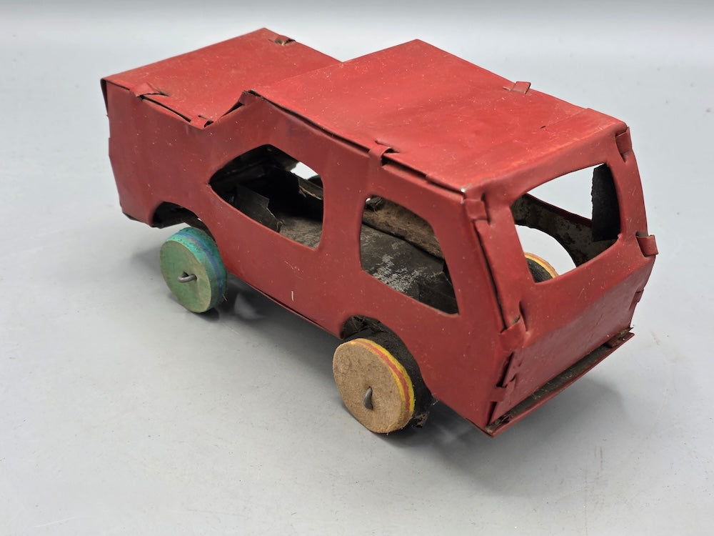 African Recycled Metal Can Red Painted Toy Car - Burkina Faso