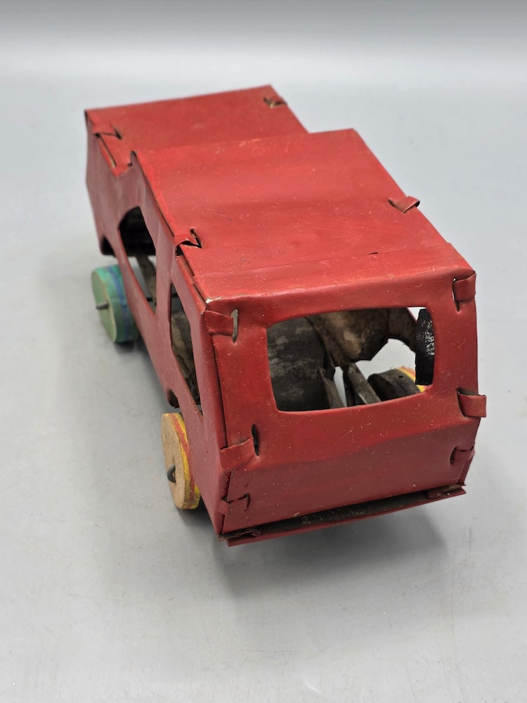 African Recycled Metal Can Red Painted Toy Car - Burkina Faso