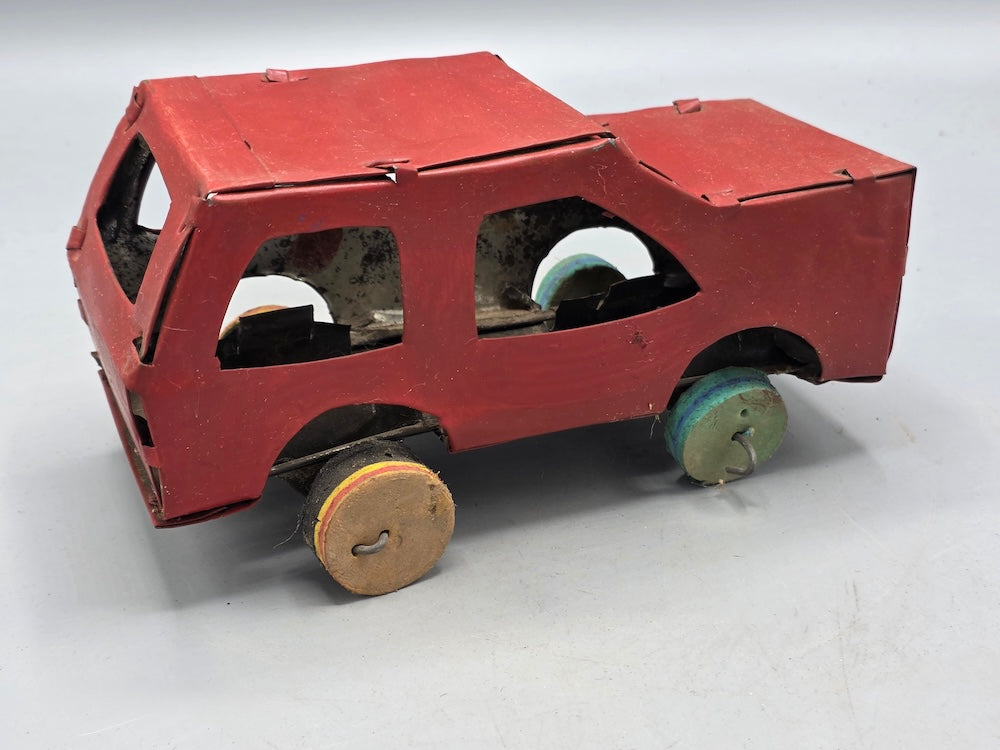 African Recycled Metal Can Red Painted Toy Car - Burkina Faso