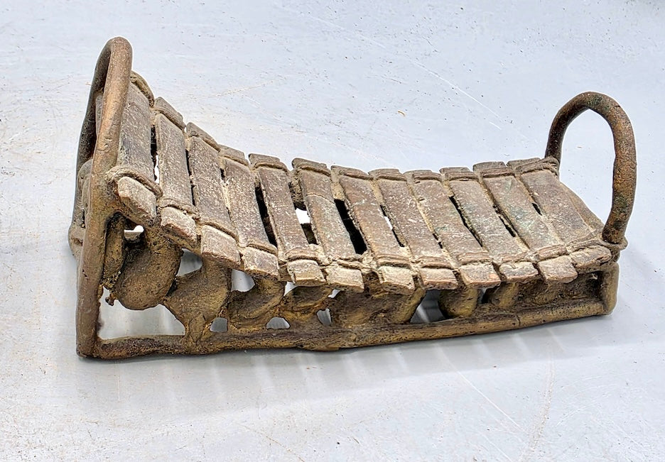 Brass Mossi Balafon Player & Balafon Figures - Burkina Faso - Niger Bend