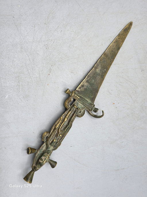 Ceremonial Prestige Brass Dagger/Letter Opener — West Africa