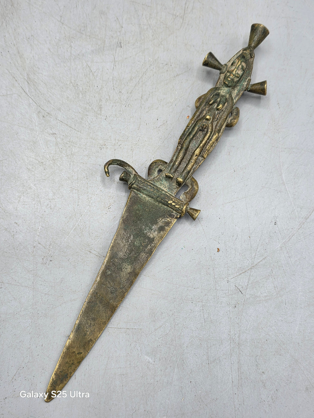 Ceremonial Prestige Brass Dagger/Letter Opener — West Africa