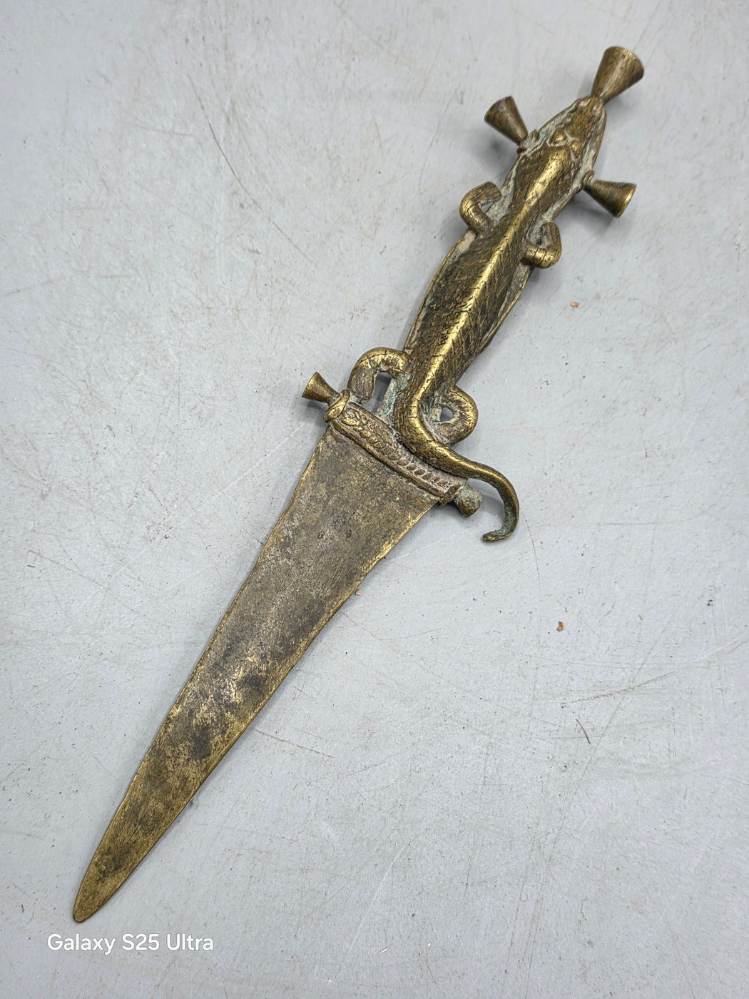 Ceremonial Prestige Brass Dagger/Letter Opener — West Africa
