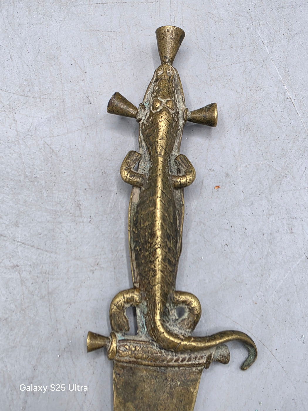Ceremonial Prestige Brass Dagger/Letter Opener — West Africa