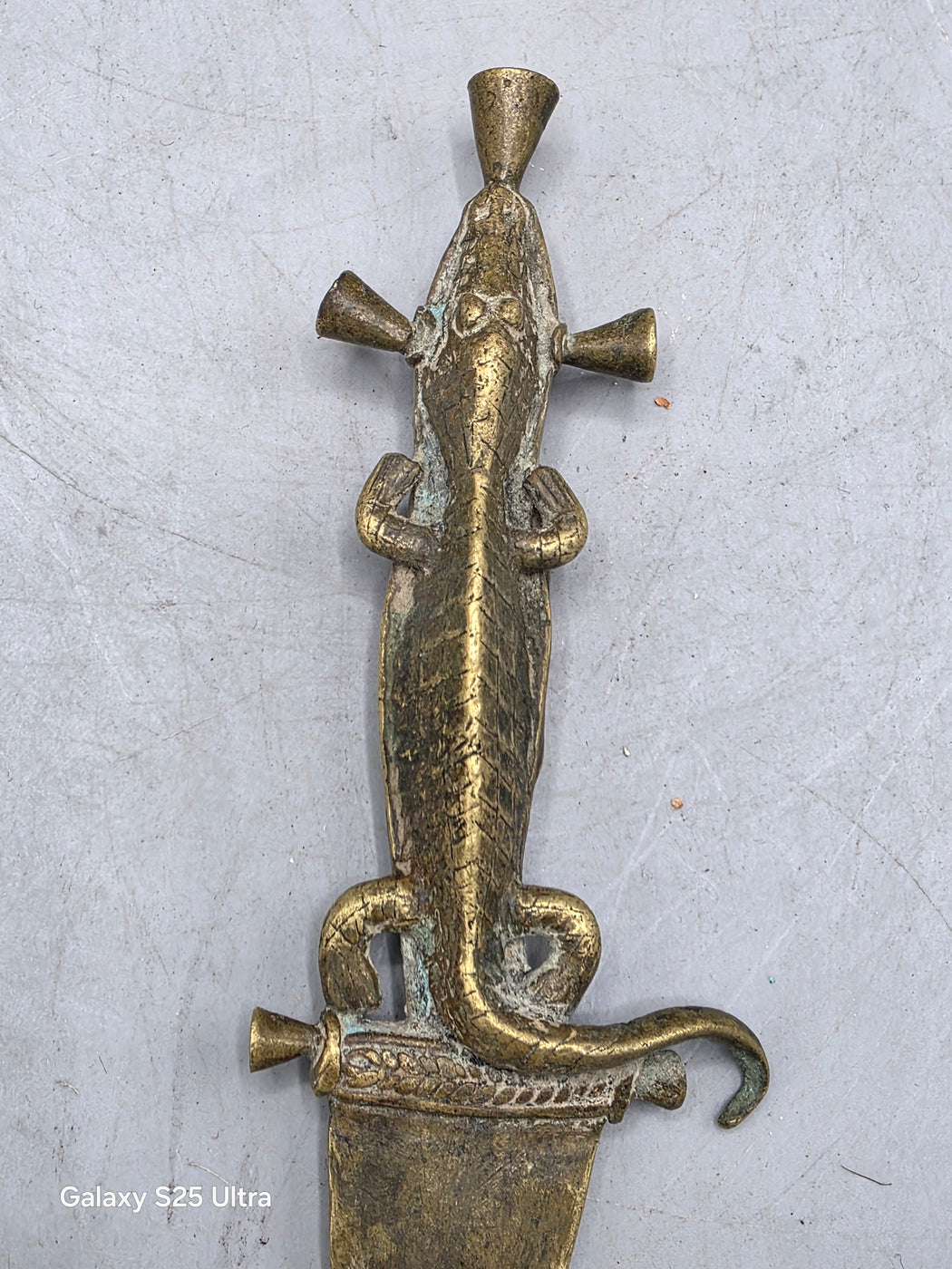 Ceremonial Prestige Brass Dagger/Letter Opener — West Africa