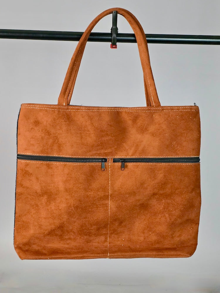 Embroidered Sunflowers Design Leather Handle Handbag - El Salvador - Niger Bend