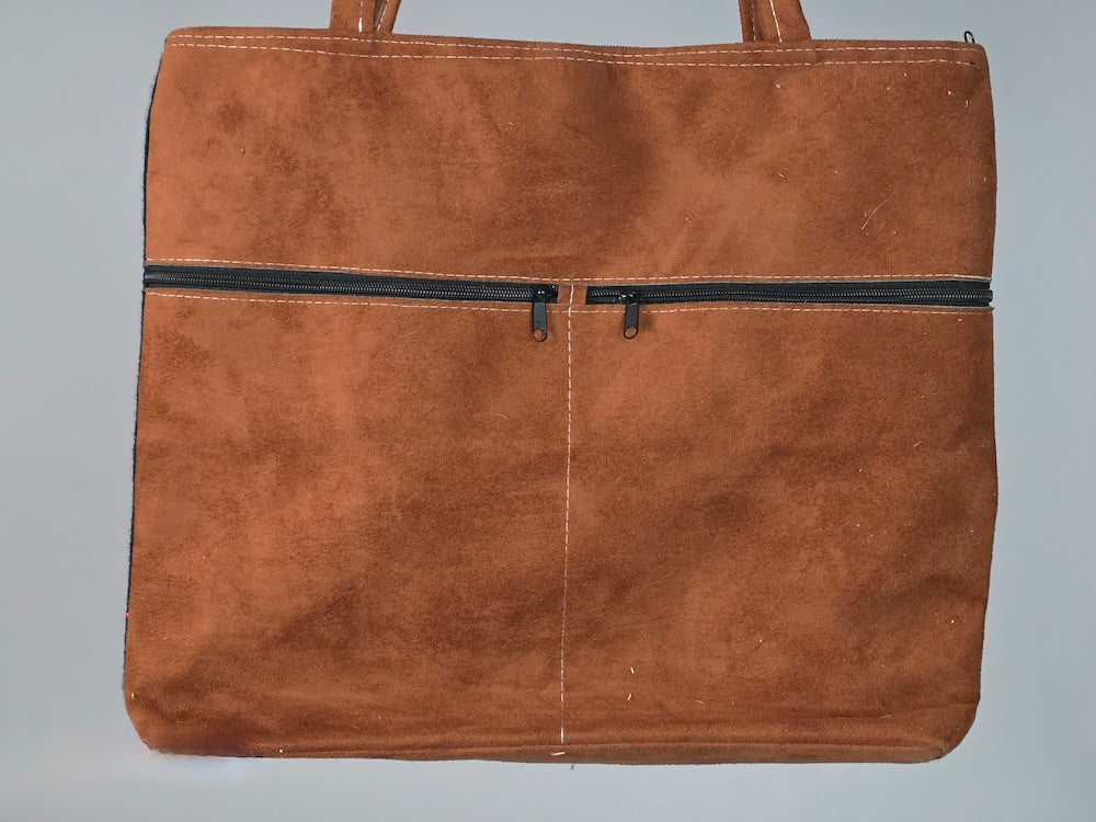 Embroidered Sunflowers Design Leather Handle Handbag - El Salvador - Niger Bend