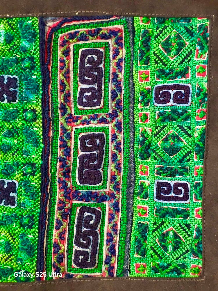 Single Sided Tote made of Vintage Hmong Indigo Tribal Vietnamese Cloth