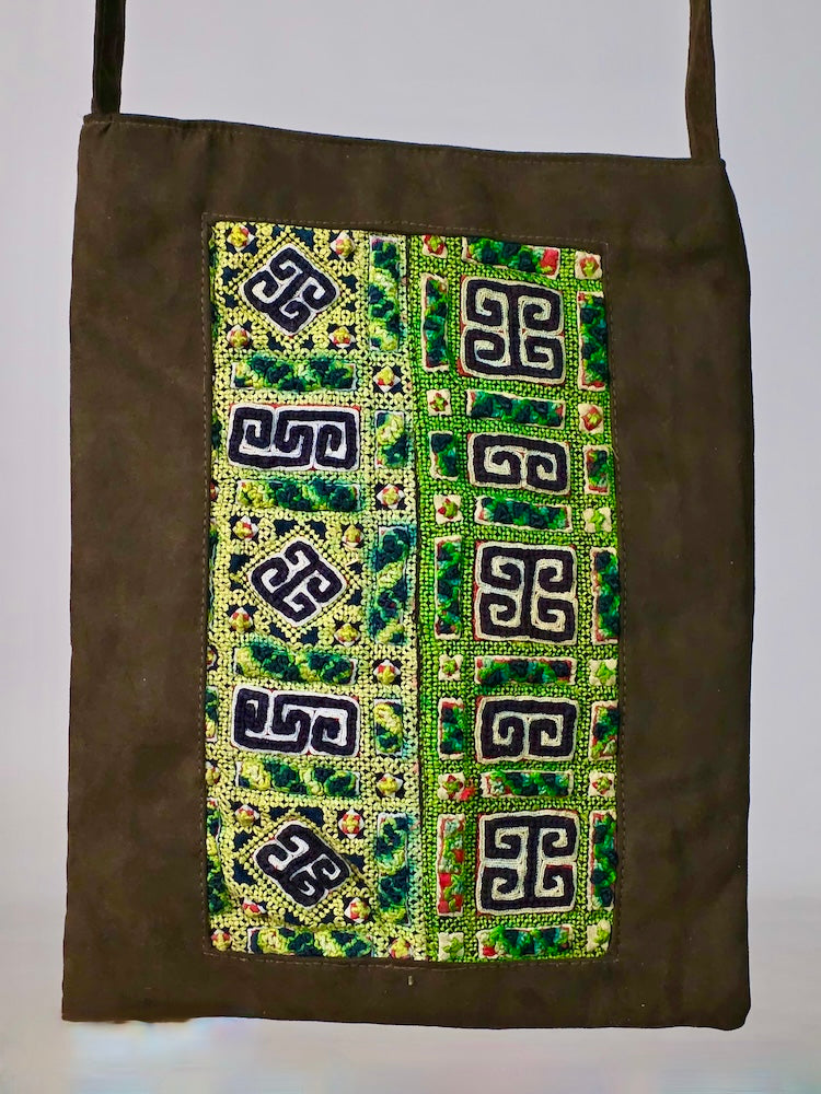 Double Sided Tote made of Vintage Hmong Indigo Tribal Vietnamese Cloth - Niger Bend