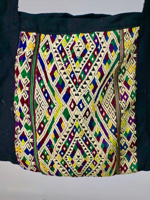 Single Sided Small Tote with Vintage Dao Tribal Vietnamese Cloth Panel - Niger Bend
