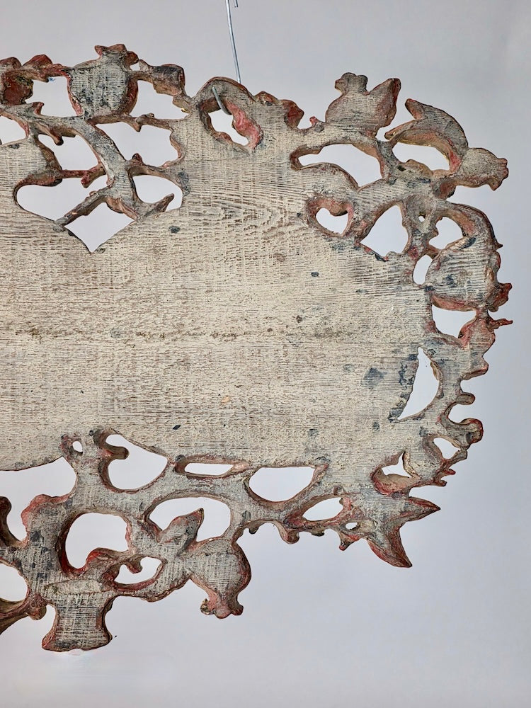 Authentic 19th-Century Qing Dynasty Chinese-Vietnamese Gilt Wood Pomegranate Wall Plaque Pair – Auspicious Prosperity Blessing - Niger Bend