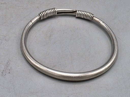 Handcrafted Coin Silver Torque Bracelet - Southwest China - late 20th Century