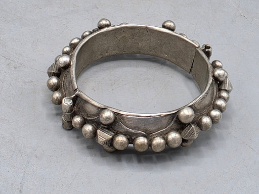 Antique Mauritanian Silver Hinged Bracelet - Saharan Jewelry