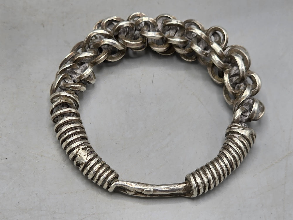 Hand-forged Silver Chain Bracelet Tibet/Southwest China - late 20th Century