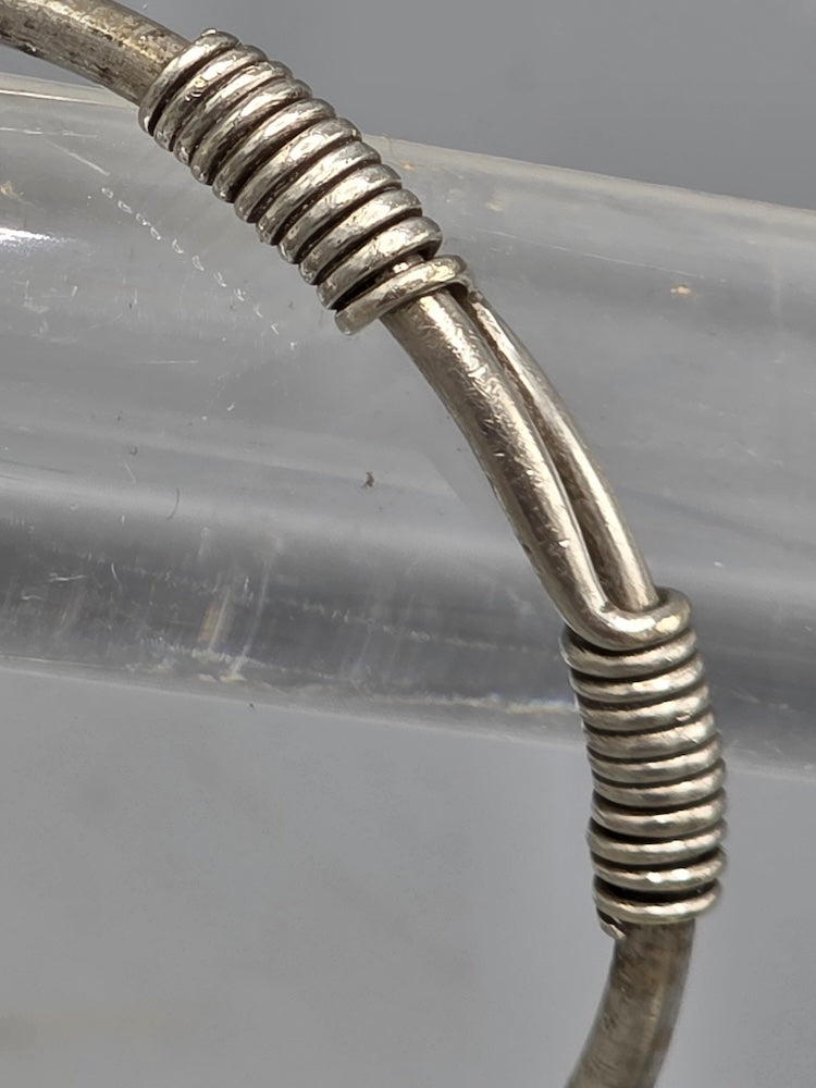 Handcrafted Coin Silver Torque Bracelet - Southwest China - late 20th Century