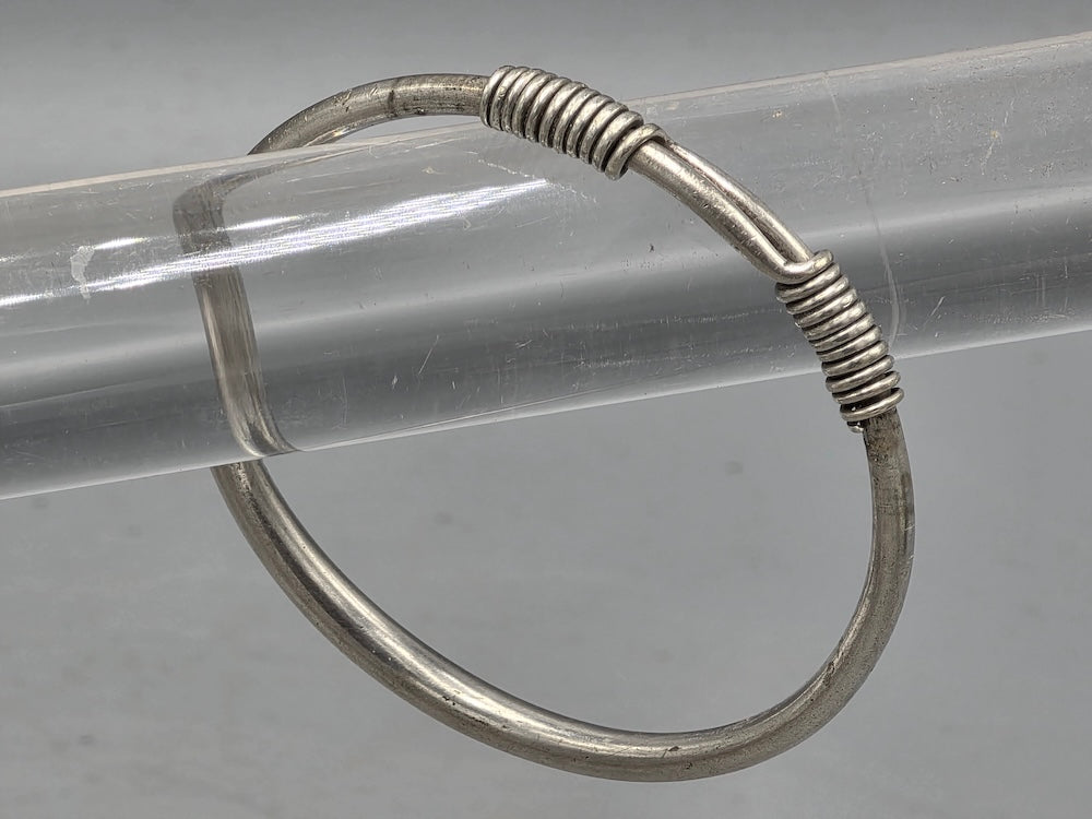 Handcrafted Coin Silver Torque Bracelet - Southwest China - late 20th Century