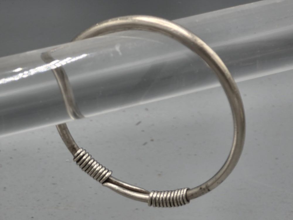 Handcrafted Coin Silver Torque Bracelet - Southwest China - late 20th Century