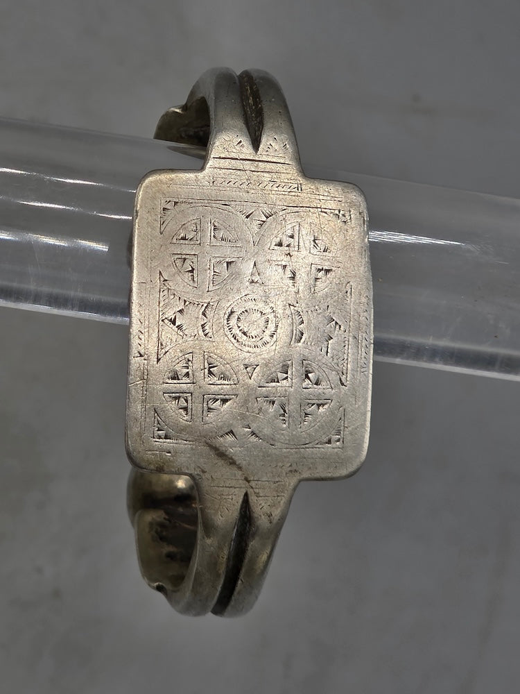 Antique Mauritanian Silver Khalkhal Anklet - Hand-engraved Saharan Jewelry