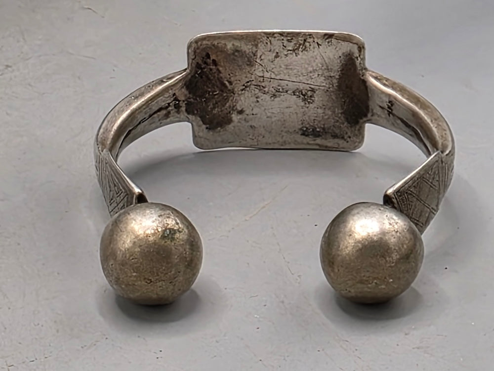 Antique Mauritanian Silver Khalkhal Anklet - Hand-engraved Saharan Jewelry