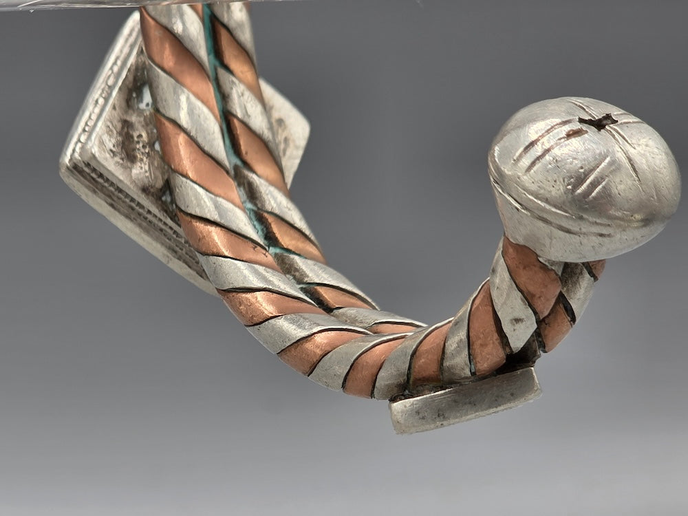 Small Heavy Tuareg Coin Silver & Copper Cuff Bracelet - Mali