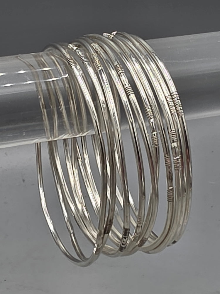 Traditional Handcrafted Tuareg Silver Bangle Bracelet  - Niger