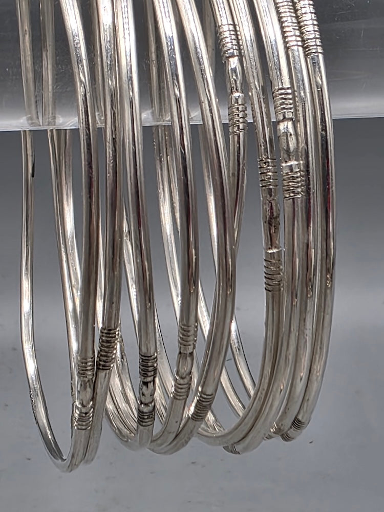 Traditional Handcrafted Tuareg Silver Bangle Bracelet  - Niger