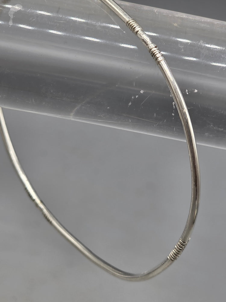 Traditional Handcrafted Tuareg Silver Bangle Bracelet  - Niger
