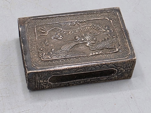 Antique Chinese or Sino-Vietnamese Silver Dragon Matchbox Sleeve circa 1900-1925