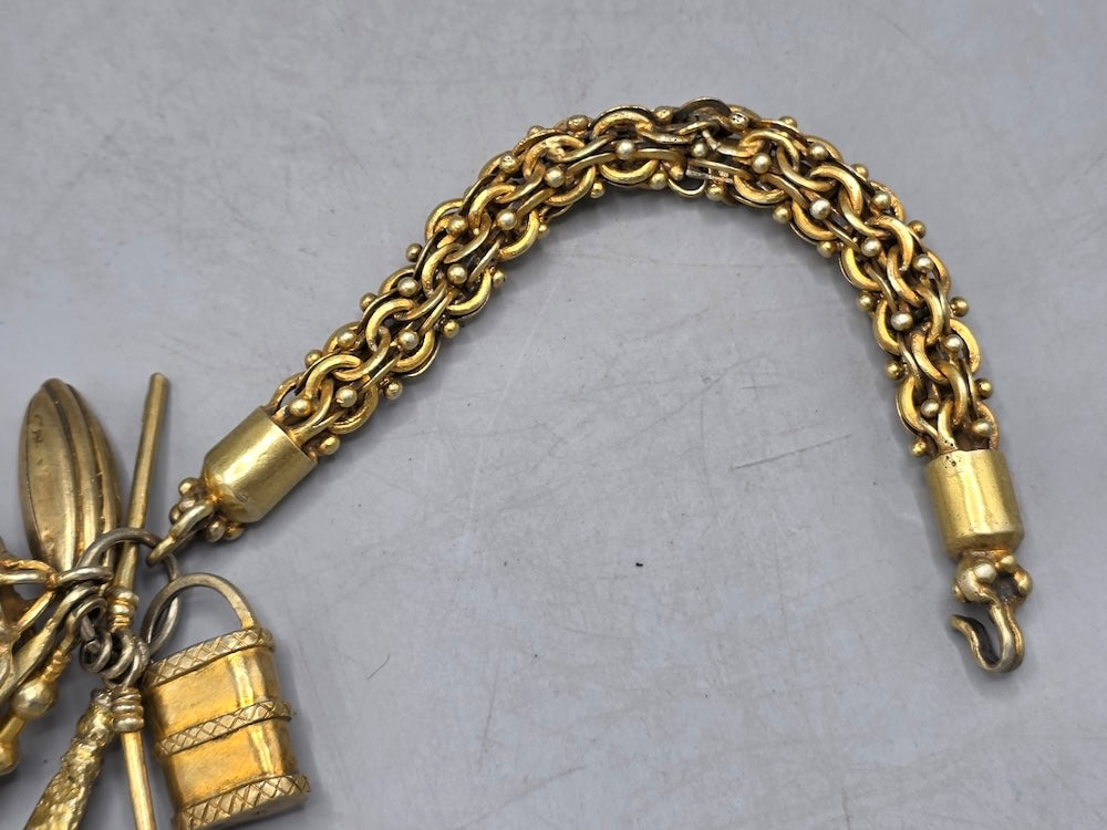 Ashanti Gold Royal Heavy Chain Bracelet with Cacao Pods & Tools