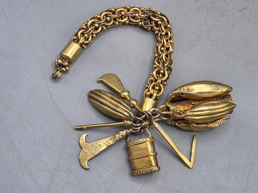 Ashanti Gold Royal Heavy Chain Bracelet with Cacao Pods & Tools
