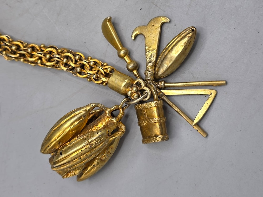 Ashanti Gold Royal Heavy Chain Bracelet with Cacao Pods & Tools