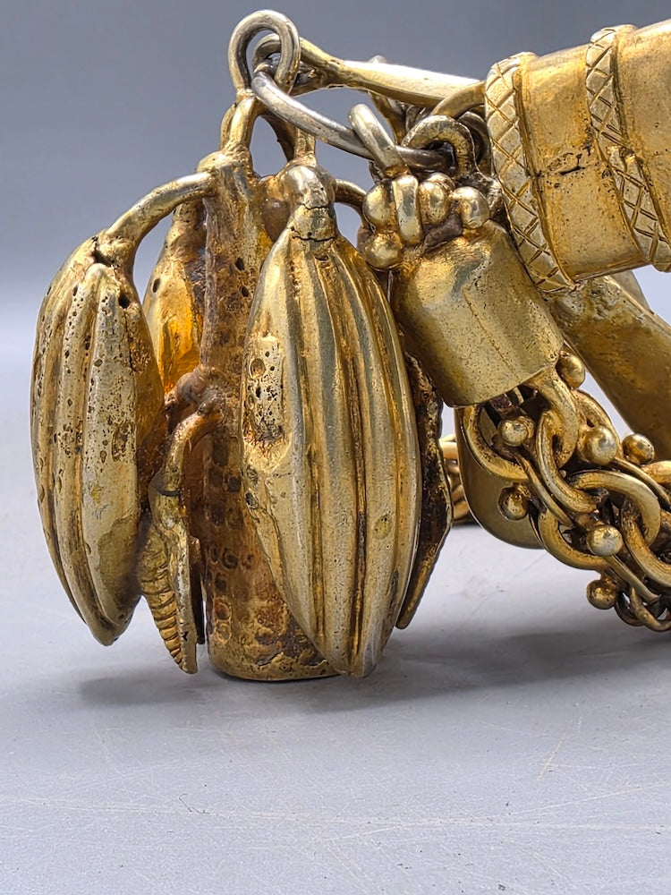 Ashanti Gold Royal Heavy Chain Bracelet with Cacao Pods & Tools
