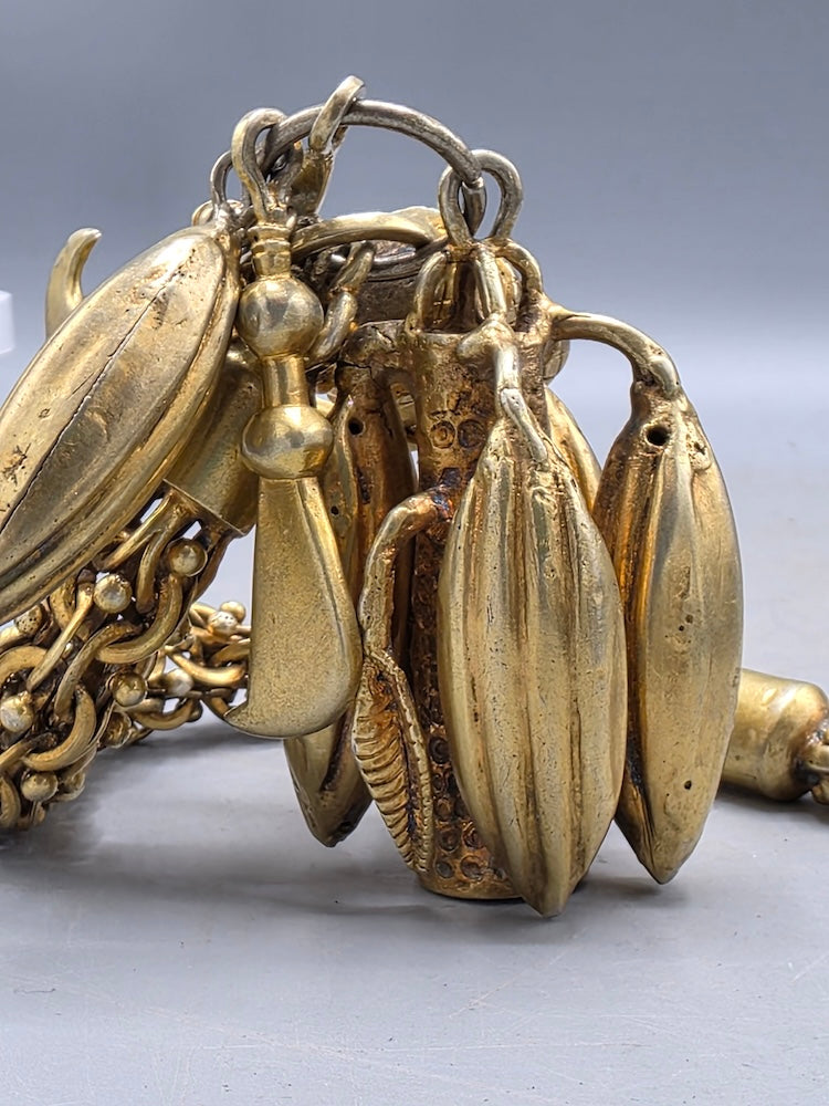 Ashanti Gold Royal Heavy Chain Bracelet with Cacao Pods & Tools