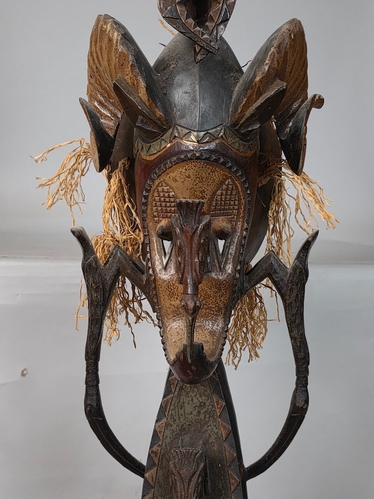 Guro Tall Multiple Hornbill Mask - Ivory Coast