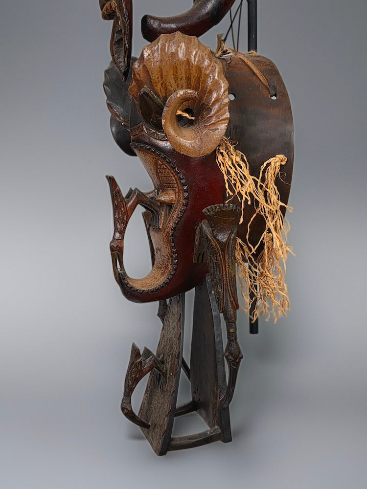 Guro Tall Multiple Hornbill Mask - Ivory Coast