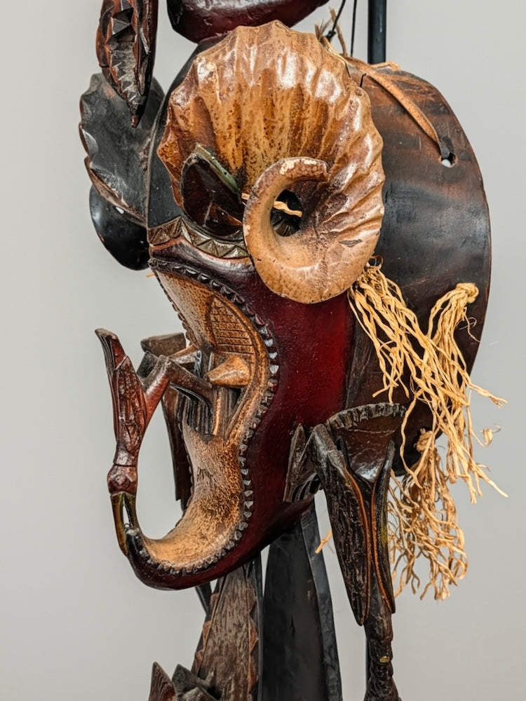Guro Tall Multiple Hornbill Mask - Ivory Coast