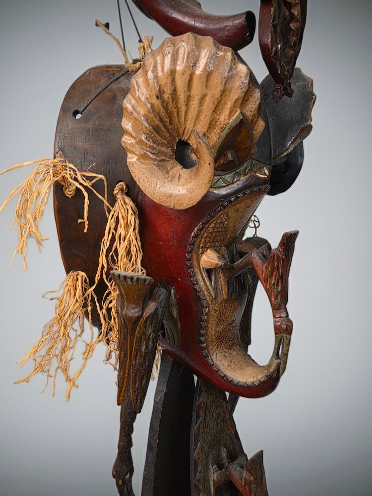 Guro Tall Multiple Hornbill Mask - Ivory Coast