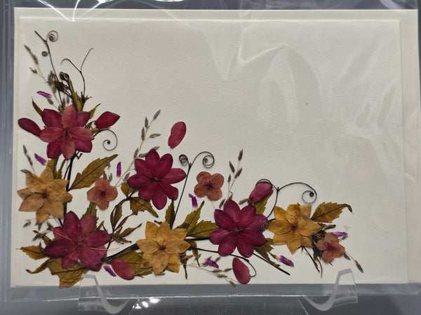 Handmade Pressed Dried Real Flower Greeting Card - Floral Corner